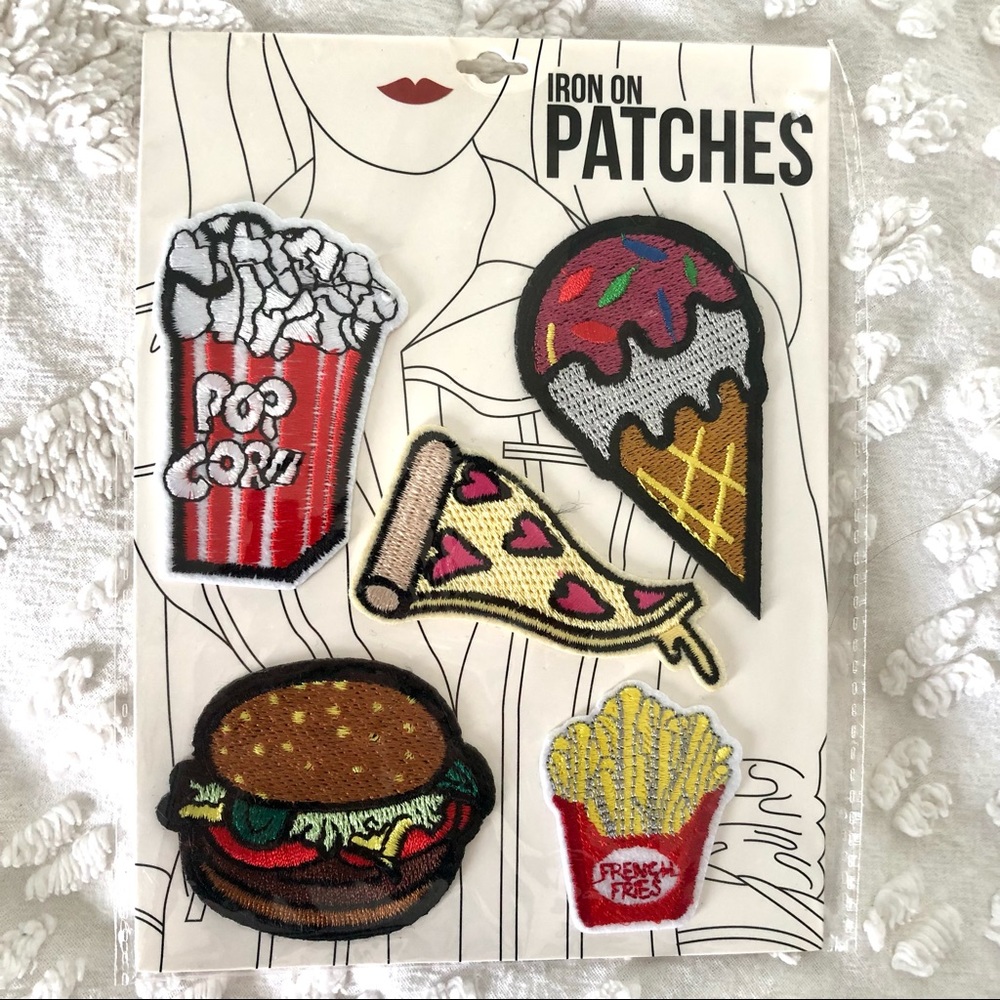 NEW! Iron On Patches - cute snacks